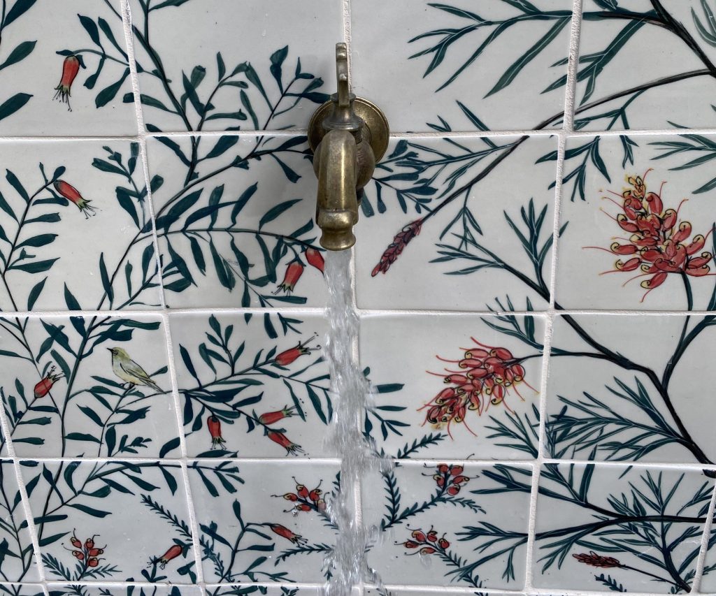 Into the Secret Garden - Bird Tile Panel with Tap - Mary Lou Pittard