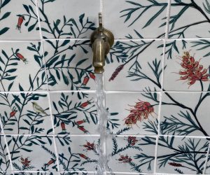 Into the Secret Garden - Bird Tile Panel with Tap - Mary Lou Pittard